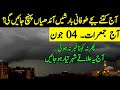 Weather Update Today,04 June| Rains, Storm Will continue| All Cities name| Pakistan Weather Report