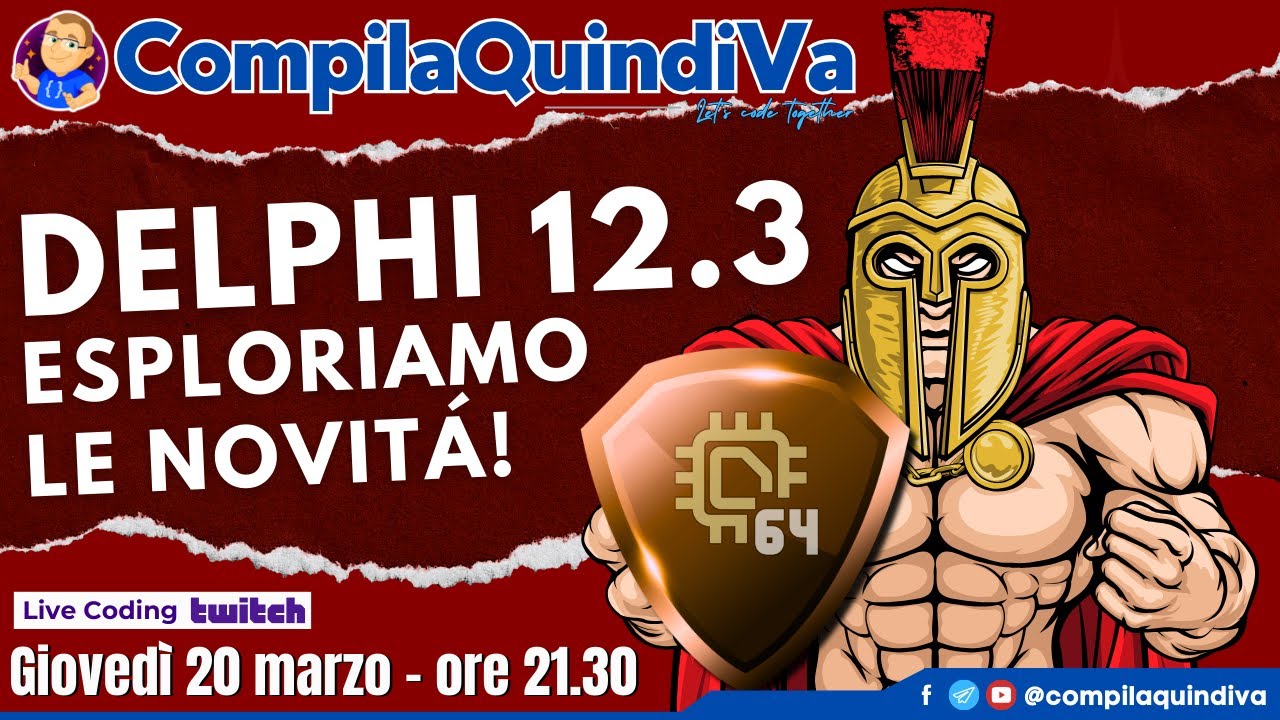 LE NOVITA' DI DELPHI 12.3! 🚀 IDE a 64 bit, AI, WebStencils, LSP e altro! [Live Coding]