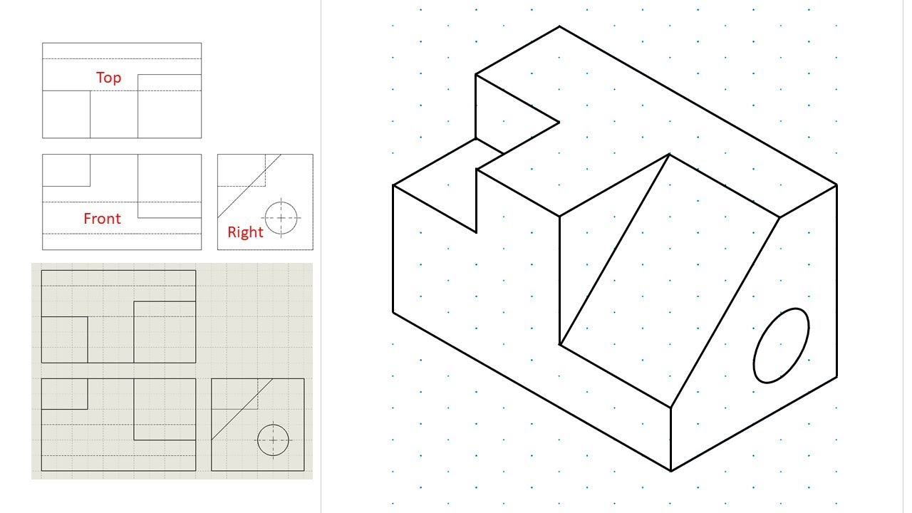 How to draw ISOMETRIC PROJECTIONS  Technical Drawing  Exercise 12   YouTube