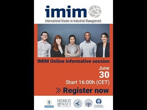 Online Informative Session | INTERNATIONAL MASTER IN INDUSTRIAL MANAGEMENT (IMIM)