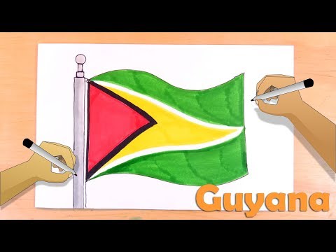 How to draw the flag of Guyana - Bandera oficial