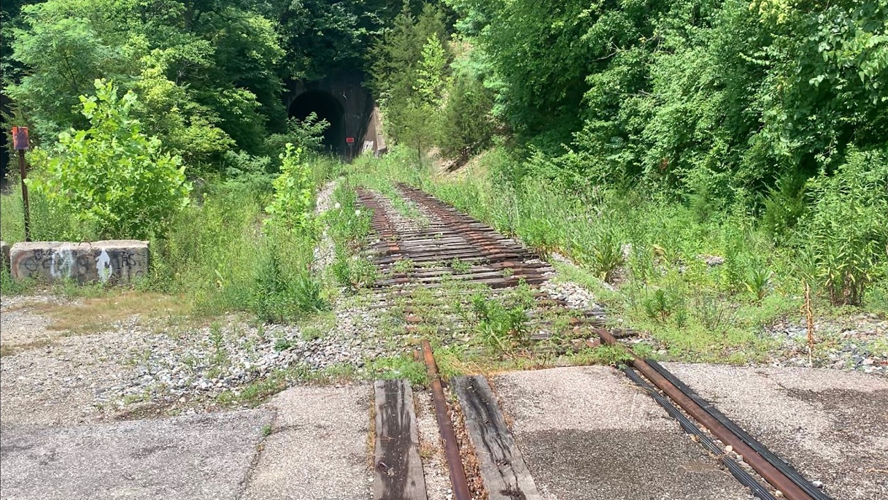Monster Train Appears Out Of Tunnel With DPU!  Dangerous Truck & Circus Trains Thru Abandoned Tunnel