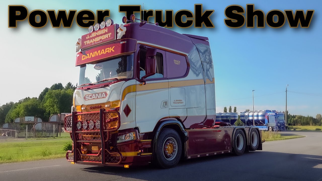 Power Truck Show 2025 Finland Part 2 with the Convoy, Scania V8 open pipes sound, custom semi Trucks