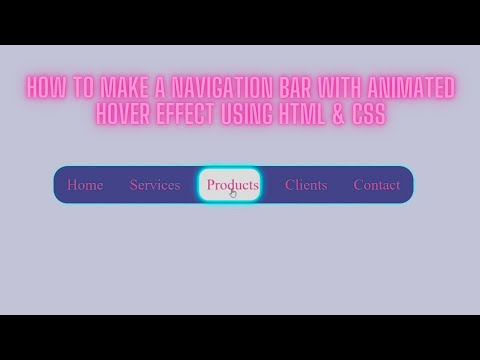 Make A Navigation Menu Bar With Animated Hover Effect Using HTML & CSS ...