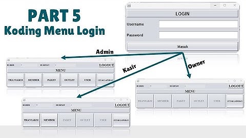 Membuat Login, Logout dan Menu Utama - Aplikasi Pengelolaan Laundry berbasis Desktop