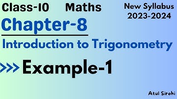 Example-1 | Class 10 Chapter 8 Trigonometry | Maths NCERT