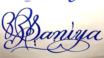 Saniya Name Signature Calligraphy Status | How to Draw, Cursive Calligraphy with Cut Marker