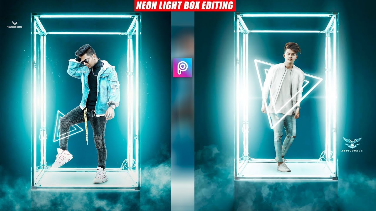 NEON LIGHT BOX - Photo Editing Tutorial in Picsart Step by Step in Hindi - Taukeer  Editz - YouTube