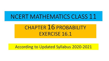 Class 11 Maths | Chapter 16 Probability | Exercise 16.1