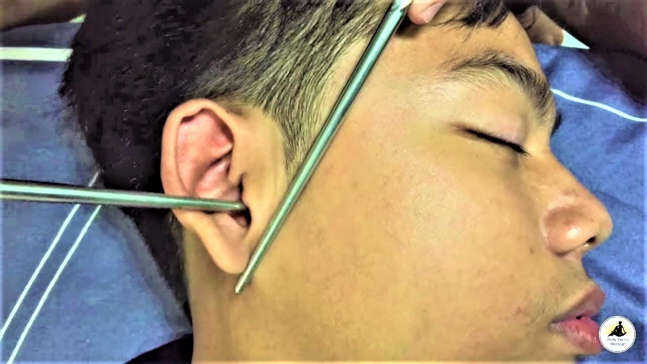 ASMR Relaxing Ear and Face Massage with Chopsticks