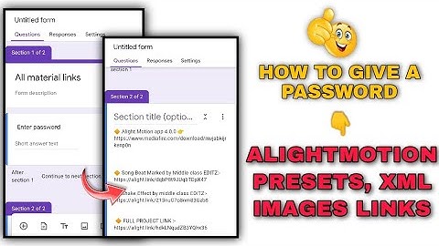 How to give password To Alightmotion Preset links How to create with password