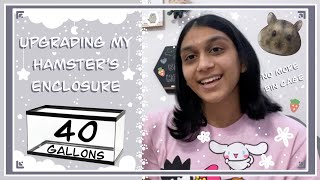 NEW 40 GALLON TANK FOR MY HAMSTER | 🐹 vlog | Fish tank | Ladoo | Beach enclosure 🏝️ | AnjaliPotato