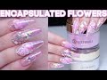 ENCAPSULATED 3D FLOWERS IN ACRYLIC GLASS NAILS