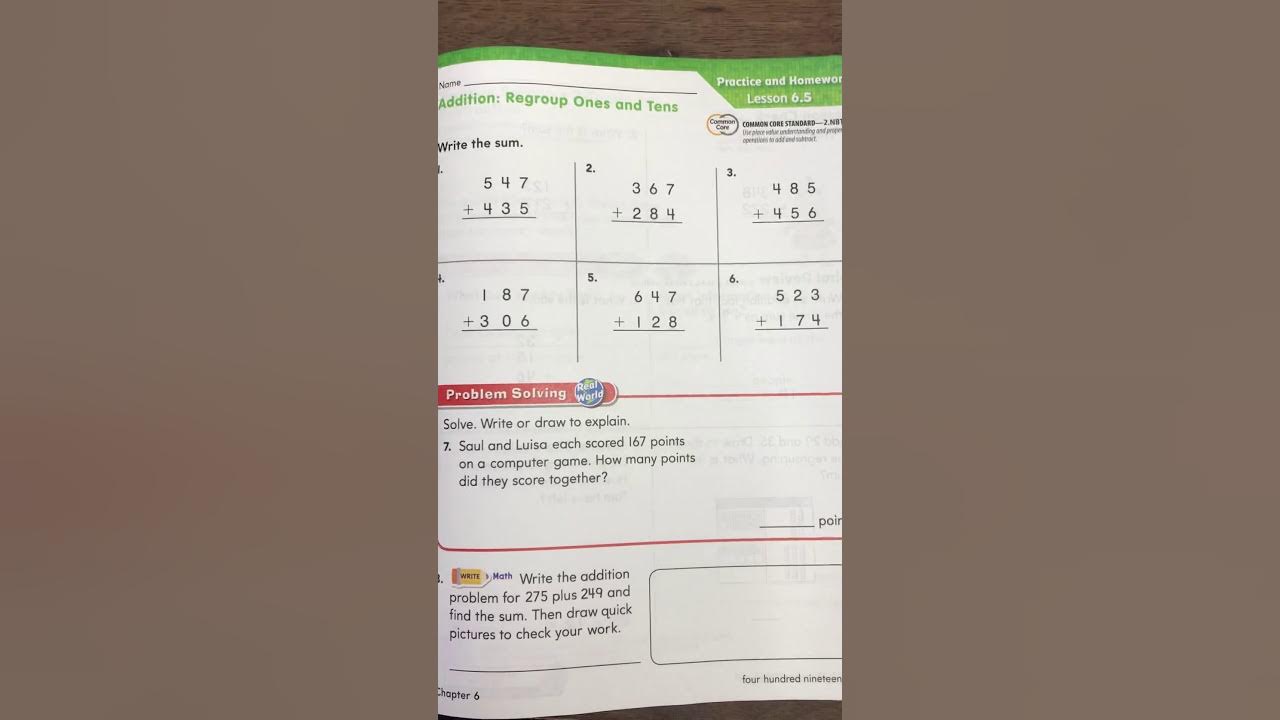 Chapter 6 Go Math Second grade 6.5 Practice and Homework - YouTube