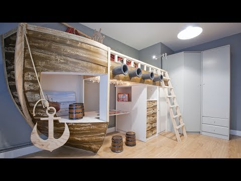 Video: Barco Cama Para Niño: Modelo De Litera Infantil En Forma De Barco Pirata