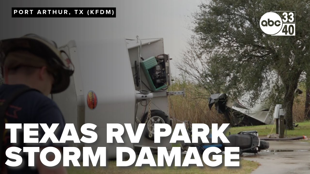 RV Park Hit By Tornado in Port Arthur, Texas - YouTube