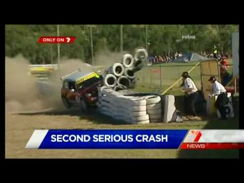 Sarah Harley's MINI Challenge racecar crashes into the tyre barrier at the 2010 Ipswich 300 event. Harley did not suffer any serious injury. This is the same corner which Kain Magro crashed at yesterday when his car hurtled into the crowd. Footage from Channel Seven news. More at www.ausmotive.com