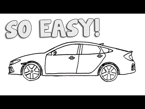 How to Draw Honda Civic Car Step by Step | Honda Civic Araba Çizimi