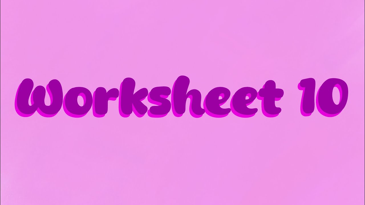 Math 1 | Worksheet 10 - YouTube