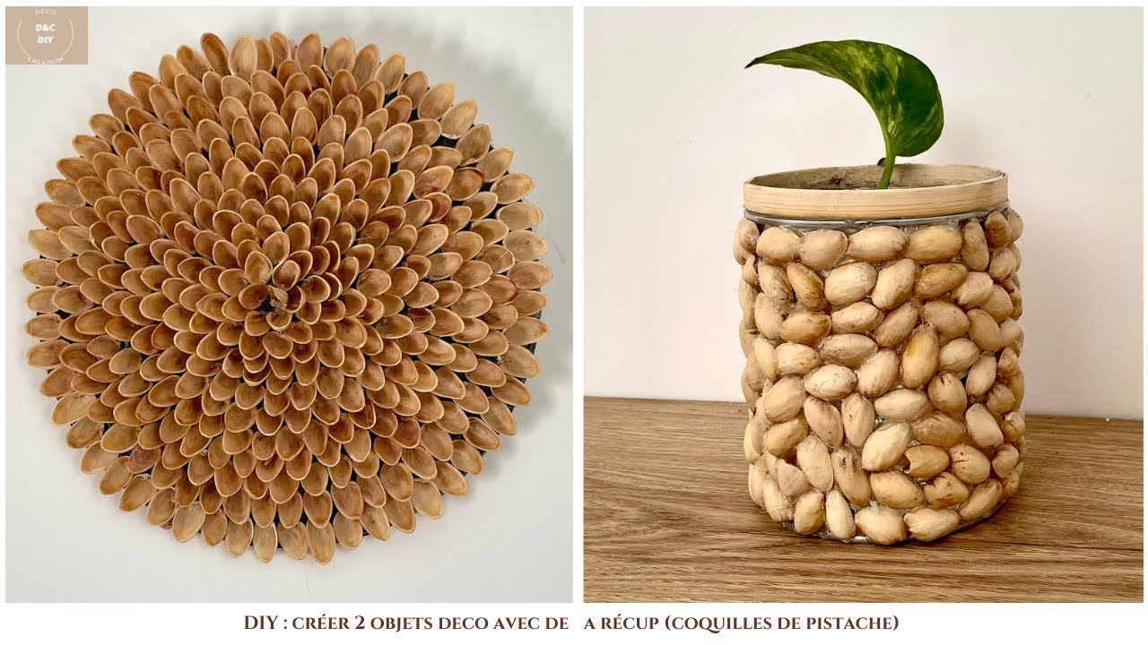 2 OBJETS DECO AVEC DES COQUES DE PISTACHES - YouTube