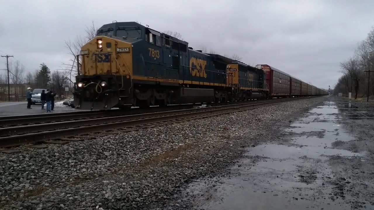 CSX Q262 Autorack Train At Attridge Rd In North Chili NY 3 25 17 YouTube