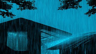 Fall Asleep Fast in 2 Minutes with Pouring Rain on Tin Roof and Powerful Thunderstorm All Night Long
