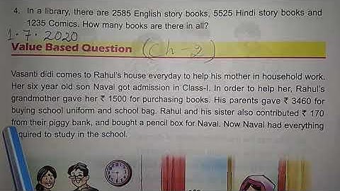 Std III Maths - Value based question CH 2
