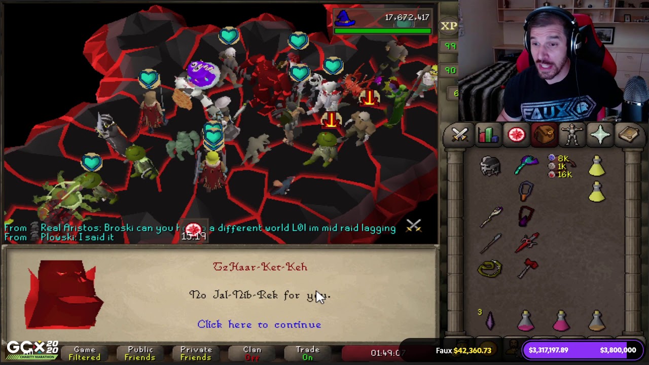 Faux gambles his HCIM Infernal Cape for Charity
