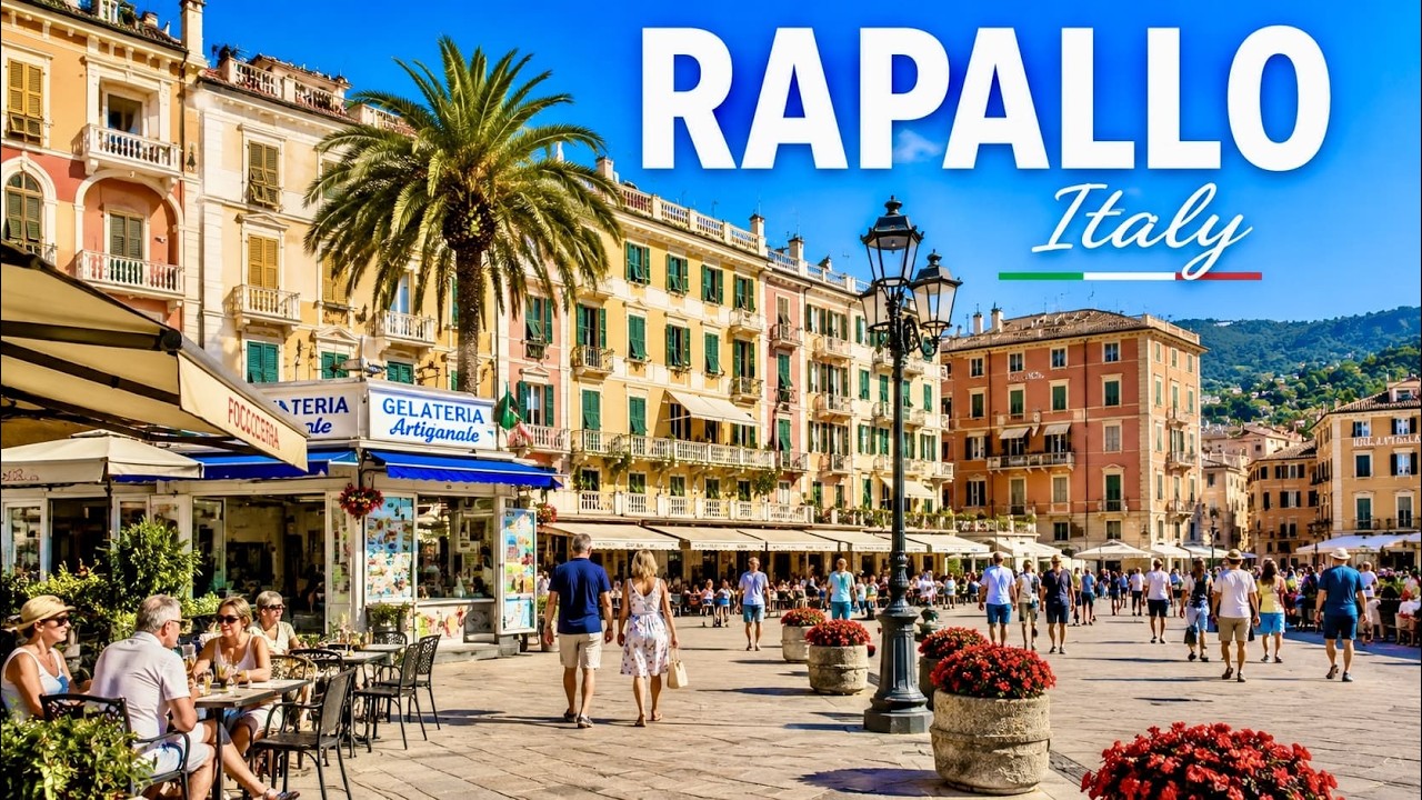Rapal ITALIAN RIVIERA WALK 🇮🇹 Rapallo Italy summer city tour Full HD - YouTube