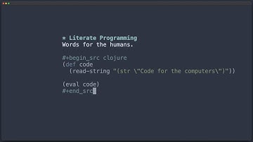 Using Emacs for Literate Programming with Clojure
