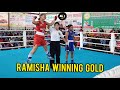 Ramisha sthared wins final match against sushma tamang 48 kg boxing fight   victory ceromony