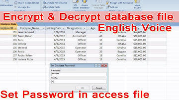 How to Encrypt & Decrypt a Microsoft Access Database||Encrypt With Password