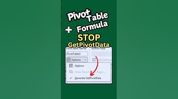 How to Remove GetPivotData in Excel. #excel #excelgetpivot #shorts #ytshorts #youtubeshorts