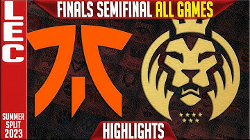 FNC vs MAD Highlights ALL GAMES | LEC Summer 2023 Finals Semifinals | Fnatic vs MAD Lions