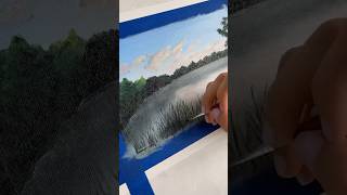 misty landscape oil painting #sunrisepainting #oilpainting #shortsvideo #mistymorning #oilpainter