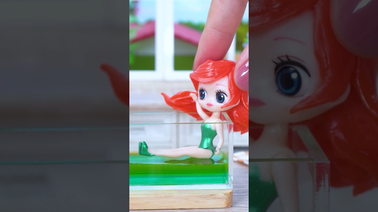 Mini Rainbow Bathtub Jelly 🌈  Satisfying ASMR  Mini Cake #shorts #asmr #miniature