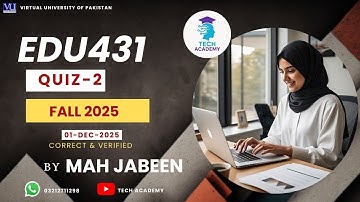 EDU431 Quiz 2 Solution Fall 2025 | 💯% Correct | Test Development & Evaluation |Mid |VU|By Mah Jabeen