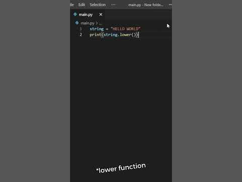 Convert a string into Lowercase. - YouTube