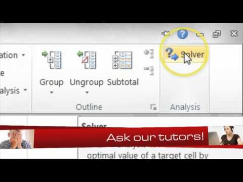 Decision Maths 1.2 Using Excel to solve a Linear Programming problem