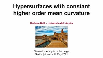 Barbara Nelli: Hypersurfaces with constant higher order mean curvature