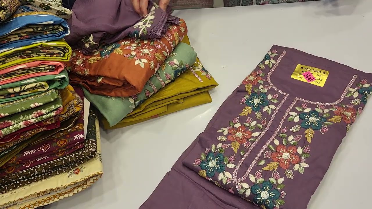 Eid ramzan designer suits exhibition sale original pakistani cotton pure silk crape  7995319085 