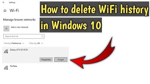 How to delete WiFi history in Windows 10