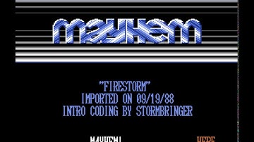 Mayhem Intro - Commodore 64 - C64 - Firestorm - Cracktro