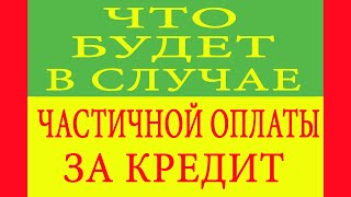 Что будет в случае частичной оплаты за кредит