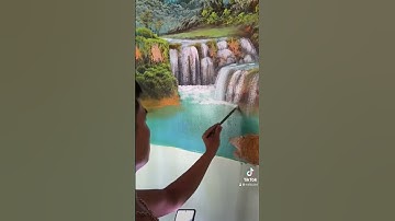 vẽ tranh thác nước Mai bùi art