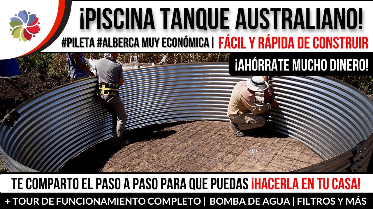 💧 Como CONSTRUIR  una HERMOSA PISCINA TANQUE AUSTRALIANO PASO a PASO 🧱 RÁPIDA y FÁCIL de HACER