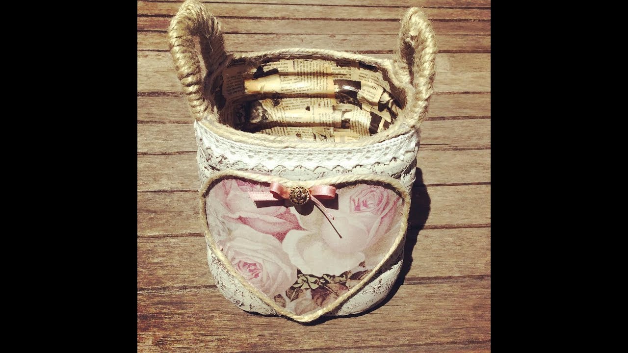 Cómo reciclar una garrafa de plástico - cesta vintage