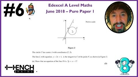 Edexcel A Level Maths - June 2018 Paper 1 - Q6 - Coordinate Geometry of Circles