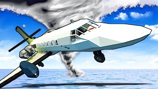 TORNADO THROWS PLANE OFF COURSE! - Stormworks Gameplay
