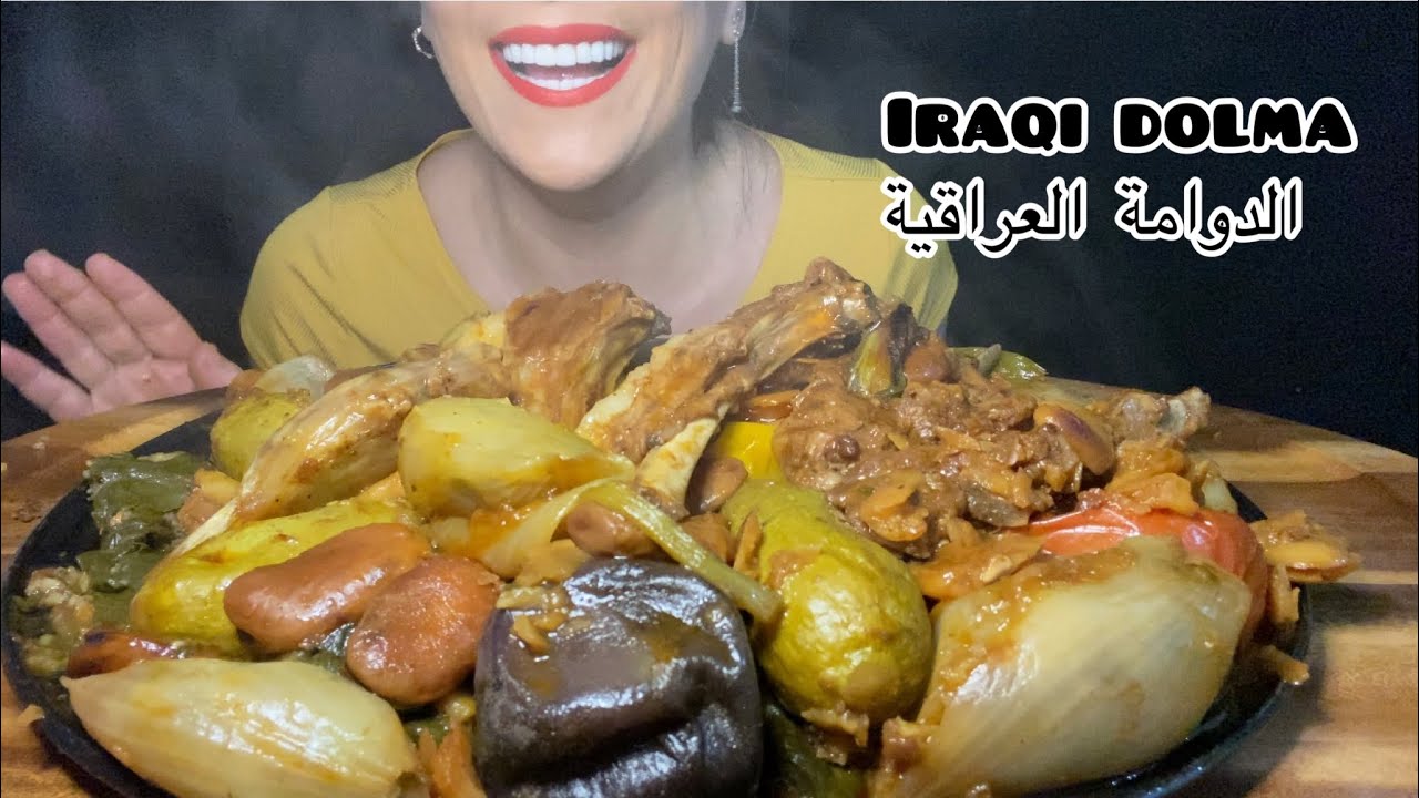 Asmr Mukbang iraqi dolma | cooking & eating طبخ واكل الدولمة العراقية